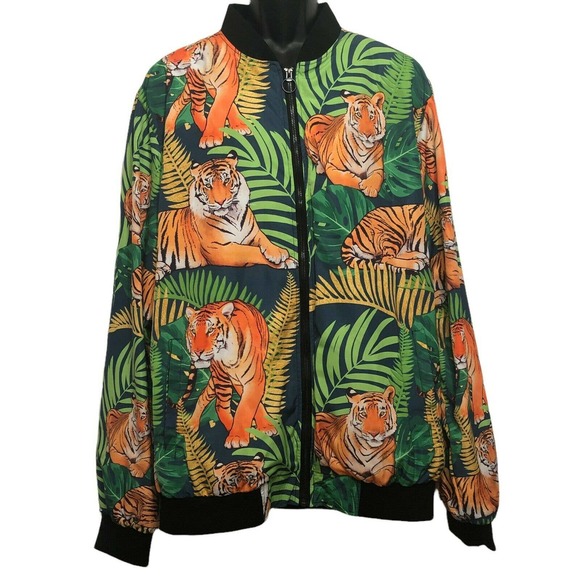 Unbranded Other - Tiger Streetwear Jacket Mens 2X Satin Bomber